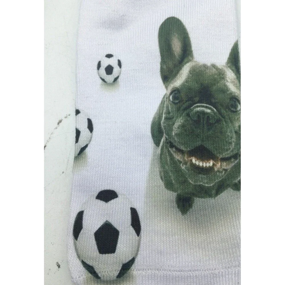 Girl Teen Socks Dog French Bulldog Soccer Whimsical Read Size New Free Shipping